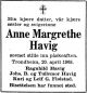 Dødsannonse Anne Margrethe Havig