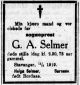 Dødsannonse for Gustav Ambrosius Selmer