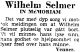 Wilhelm Selmer in memorian