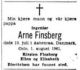 Dødsannonse Arne Finsberg