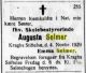 Dødsannonse Augusta Selmer