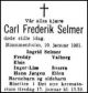 Dødsannonse Carl Fredrik Selmer