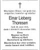 Dødsannonse Einar Lieberg Thoresen