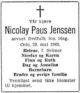 Dødsannonse Nicolay Paus Jenssen