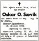 Dødsannonse Oskar Sævik