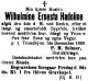 Dødsannonse Ernesta Wilhelmina Hadoline Selmer