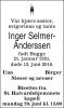 Dødsannonse for Inger Selmer-Anderssen