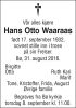 Dødsannonse Hans Otto Waaraas