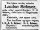 Dødsannonse Louise Selmer, født Fredriksen