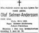 Dødsannonse Olaf Selmer-Anderssen