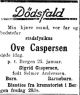 Dødsannonse for Ove Caspersen