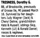 Death Notice Dorothy Tresness