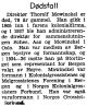 Dødsmelding Thorolf Beyer Mowinckel